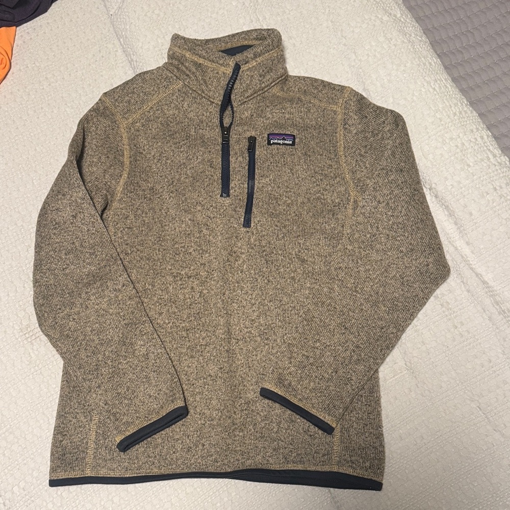 Patagonia Boys Tan Heathered Half-Zip Pullover Jacket